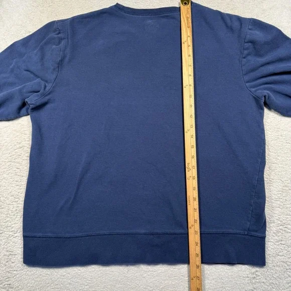 Life is Good Sweatshirt Unisex Large Blue Boxy Fit Crewneck Pullover Embroidered - Picture 3 of 4